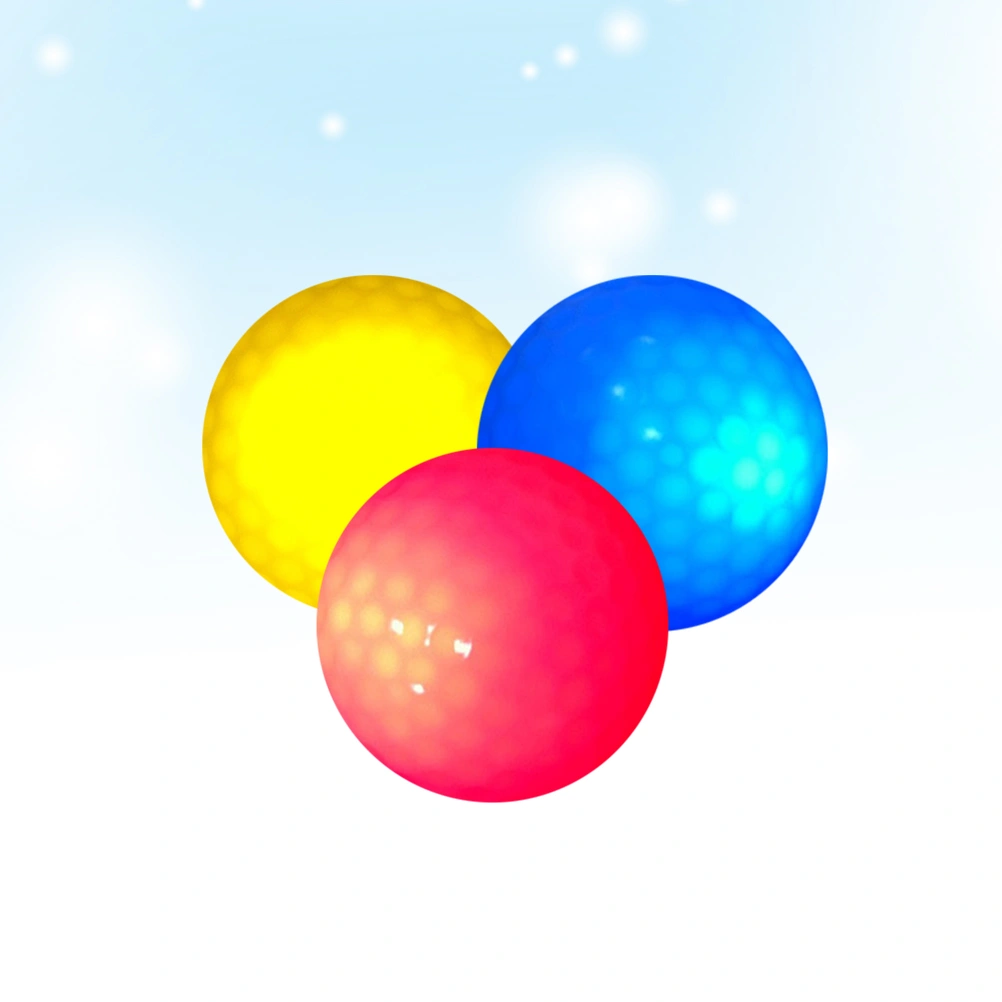 3pcs LED Light up Ball Ultra Bright Color Flashing Electronic Ball Rubber Material Novelty for Night Training（Color Randomization）