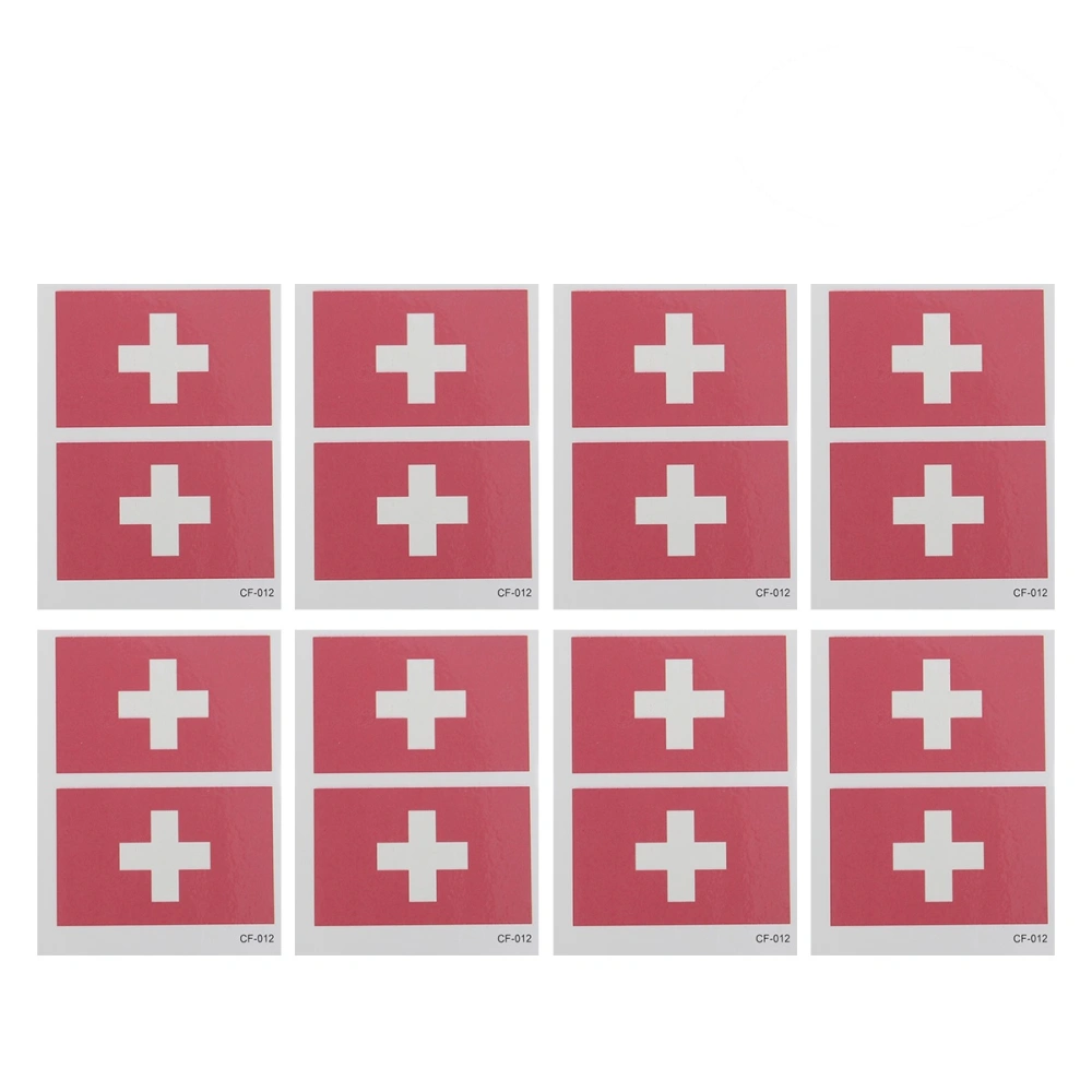 12 Pcs Country Flag Stickers Fashion Sports Body Art Decals  (Switzerland)