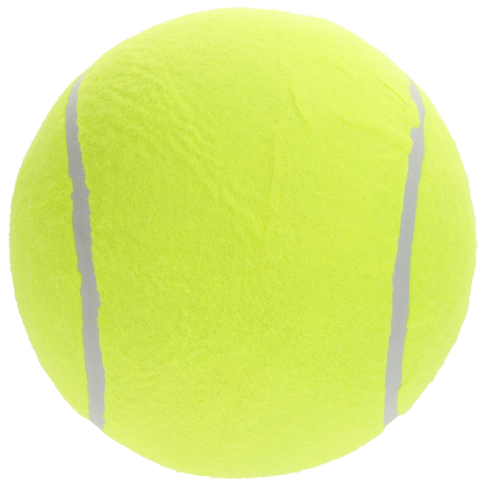 1pc 20cm Inflatable Flannel Ball Large Signature Tennis Rubber Ball for Children Outdoor Sports(Yellow)