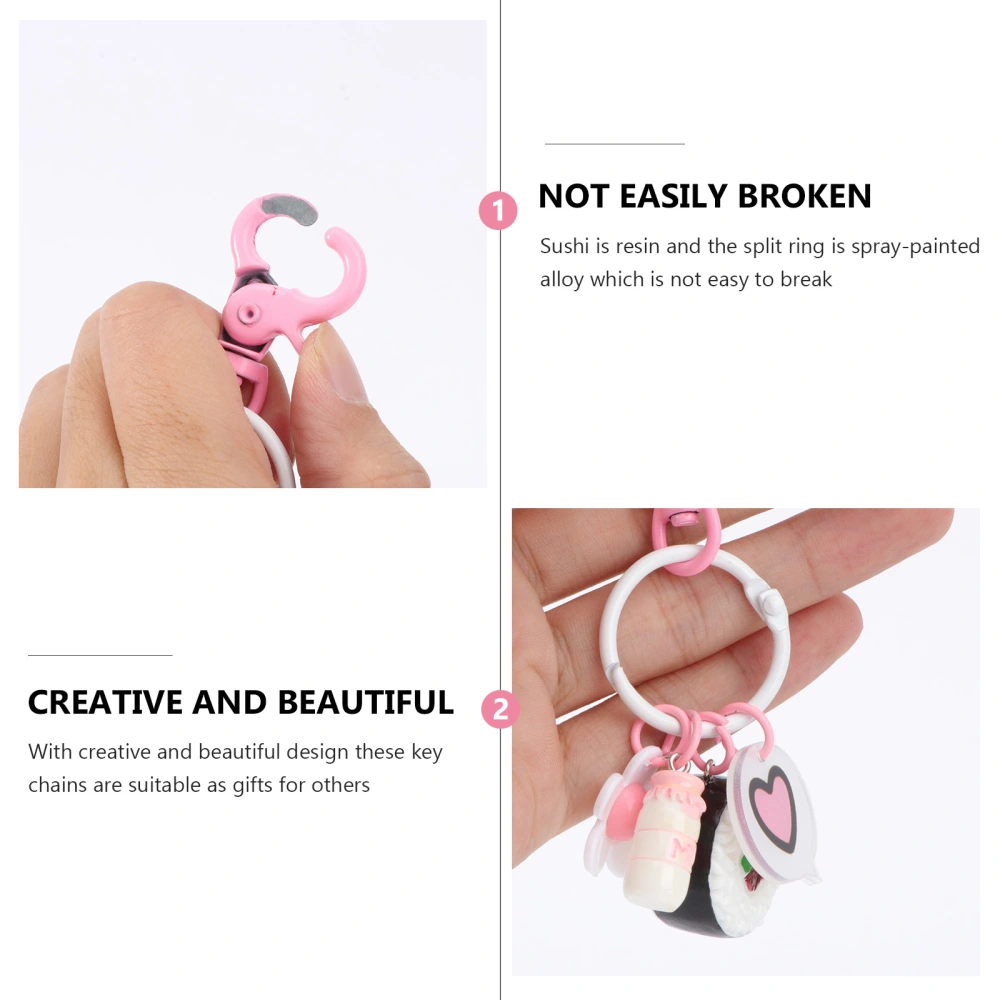 2 Pcs Key Chains Beautiful Earbud Cases Compatible for Airpods (Pink White)