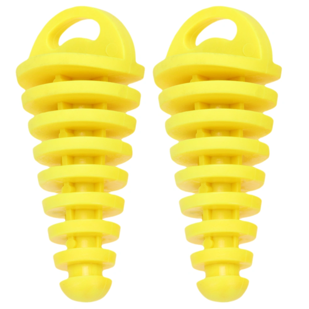 2Pcs Professional Car Universal Silicone Auto Exhaust Tail Tip Pipe Cover Muffler(Yellow)