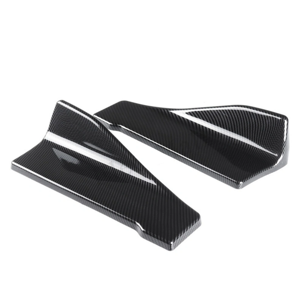 2Pc Universal Function Carbon-Fiber Surface Car Bumper Rear Lip Wrap Angle Spoiler Shovel