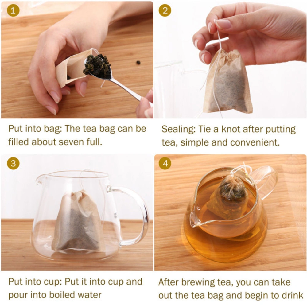 200pcs Drawstring Tea Filter Bags Disposable Paper Tea Bag for Loose Leaf Tea and Coffee (5x7cm)