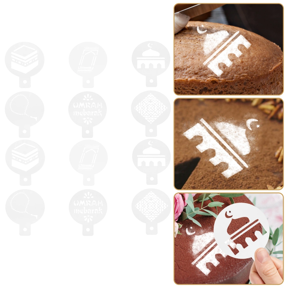 12Pcs Ramadan Cake Spray Molds Coffee Cake Stencils Cake Decorating Tools