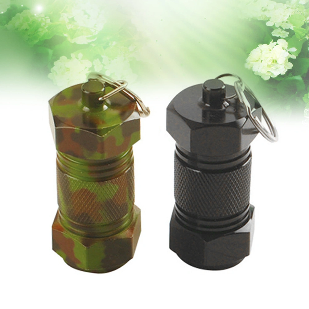 2pcs Mini Gallipot Key Ring First Aid Pill Bottle Keychain Cartridge Case Key Holder for Key