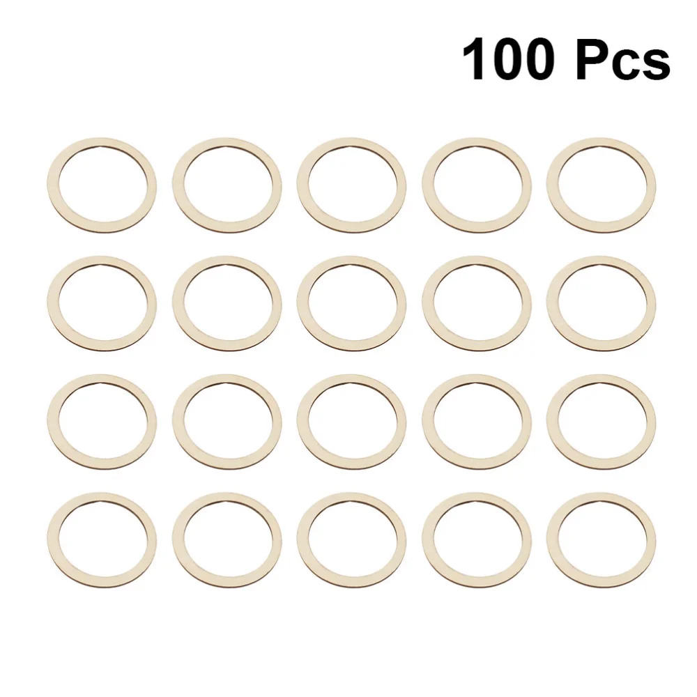 100pcs 5cm Diameter DIY Wooden Circle Round Piece Educational Playthings Learning Tools Graffitti Pendant Accessories for Jewelry Supplies (Light Yellow)