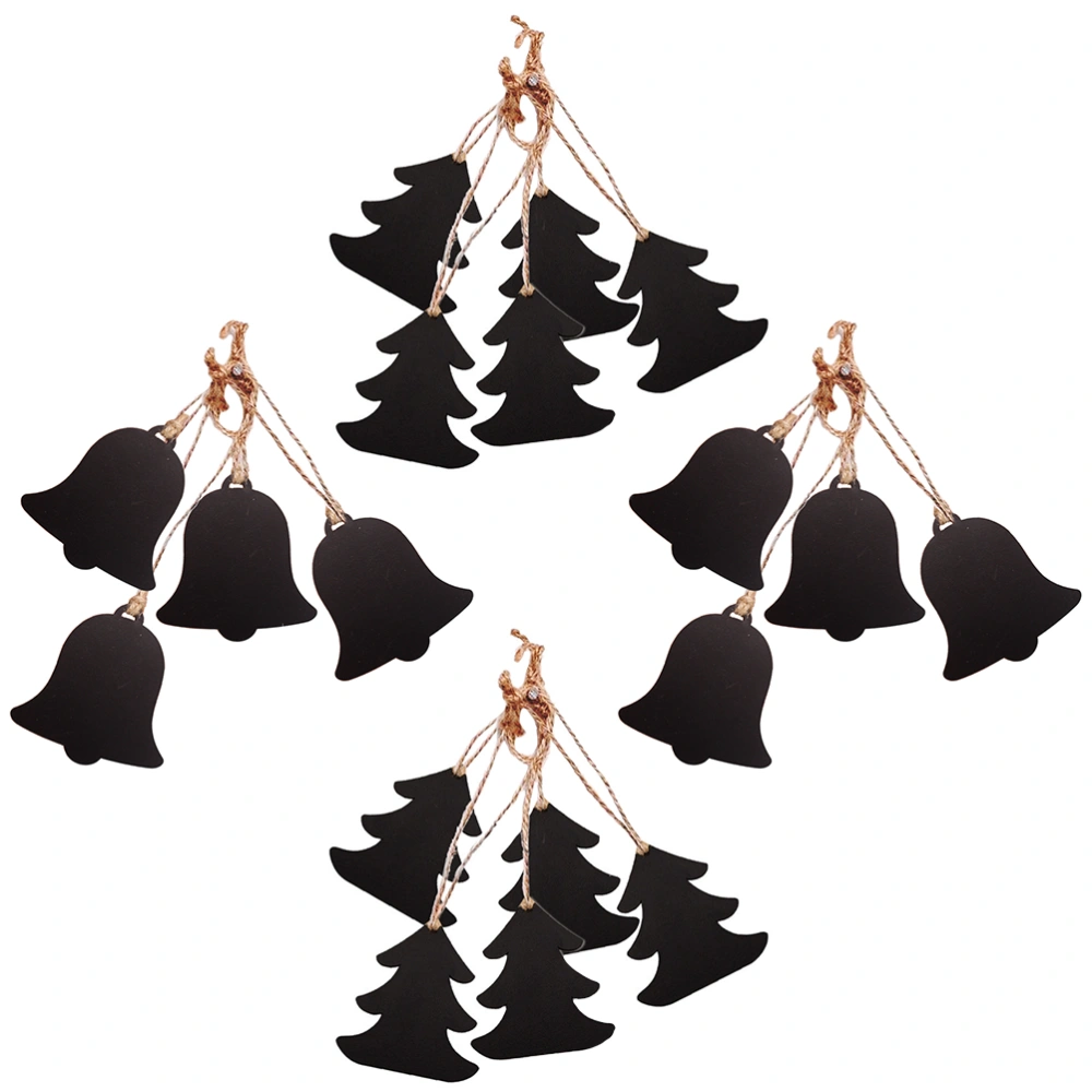 1 Set 20 Pcs Christmas Pendants Wooden Double-sized Hanging Blackboards Tags