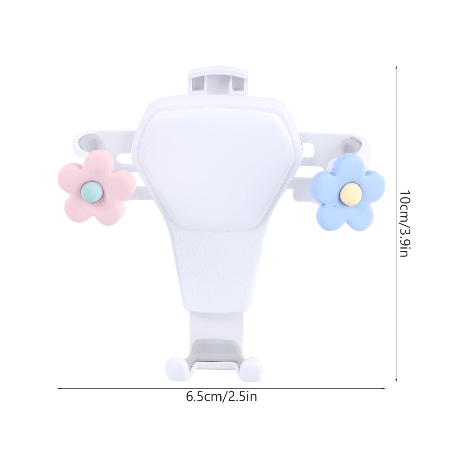 White Car Phone Bracket Multi-function Dashboard Air Vent Cell Phone Holder Pink with Blue Floral Car Phone Holder Buckle Automobile Phone Stand