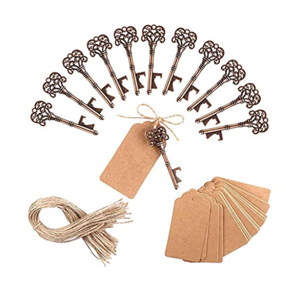 20PCS Key Opener Creative Vintage Wedding Party Accessories Old Copper Key Ring