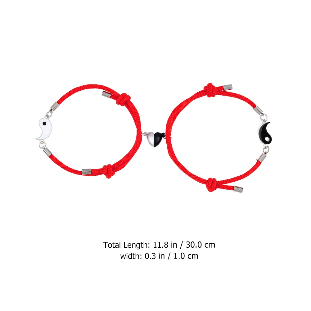 1 Set Couples Bracelets Magnetic Friendship Bracelet Adjustable Couple Bracelet