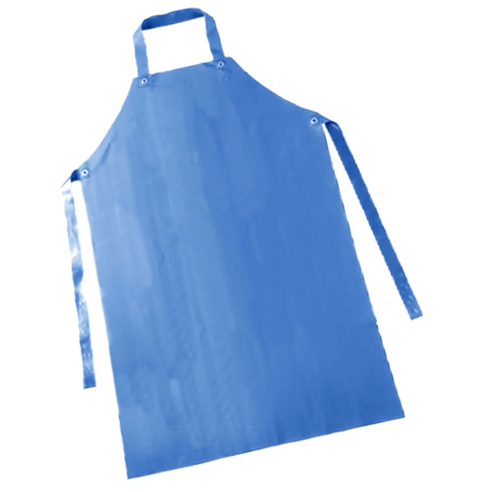 1Pc Waterproof Greaseproof Apron Unisex Acid-resistant Alkali-resistant Heavy Duty Apron for Butchers Kitchen (Sky-Blue)