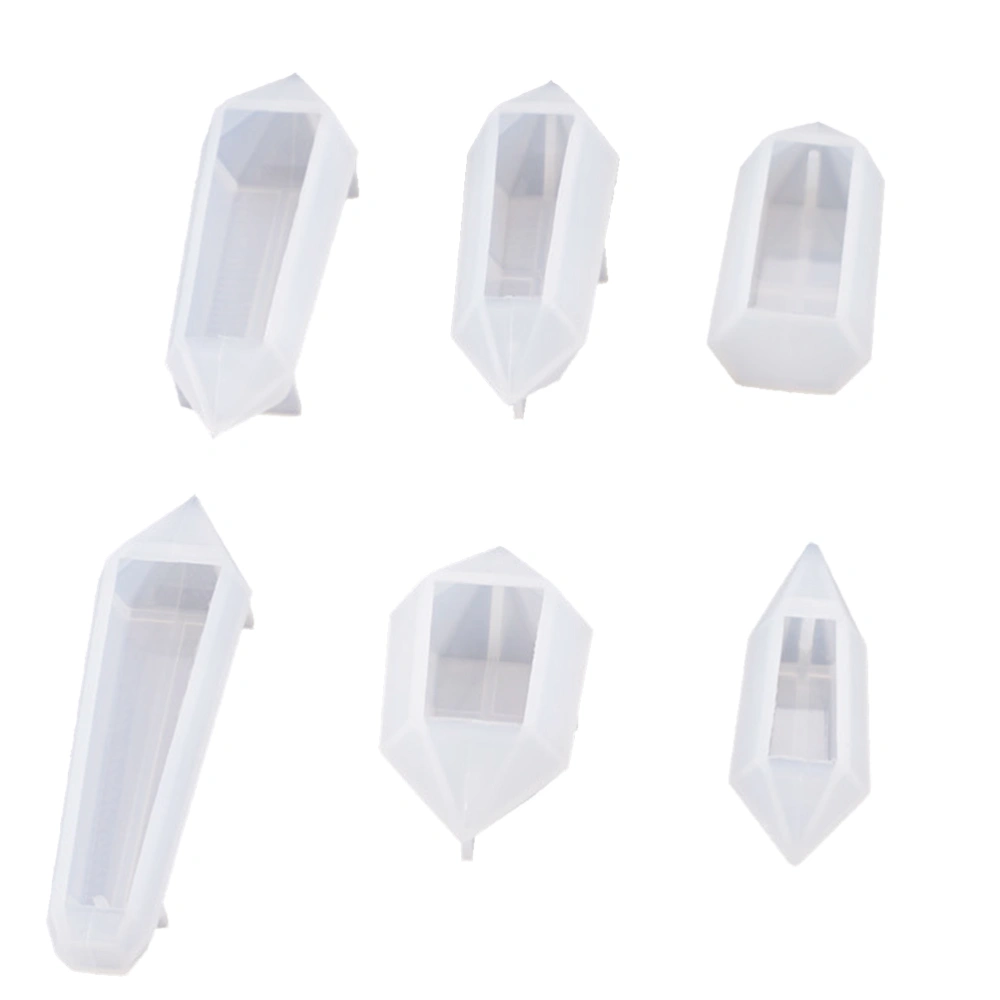 6PCS DIY Use Crystal Epoxy Mold Pendant Mold Set DIY Jewelry Use Tool Set(White)