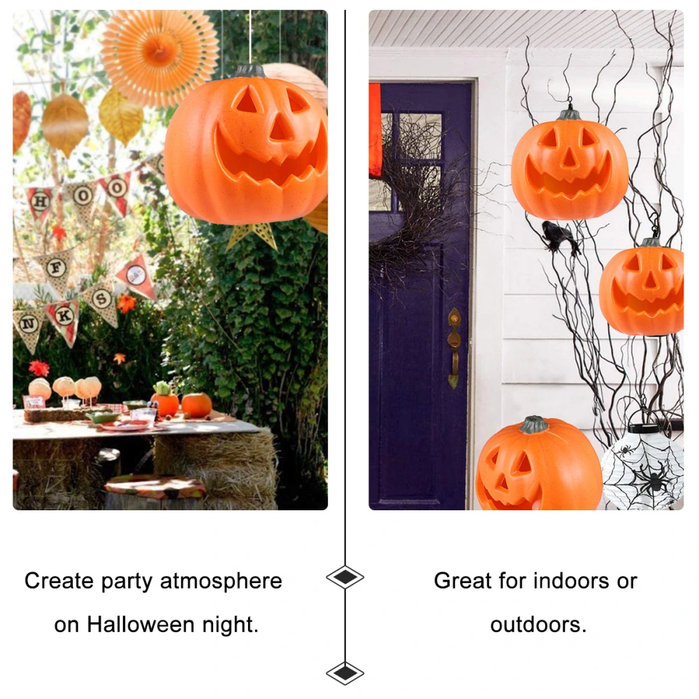 1pc Halloween Simulation Pumpkin Head Lantern Led Light Decorative Lamp (Orange)