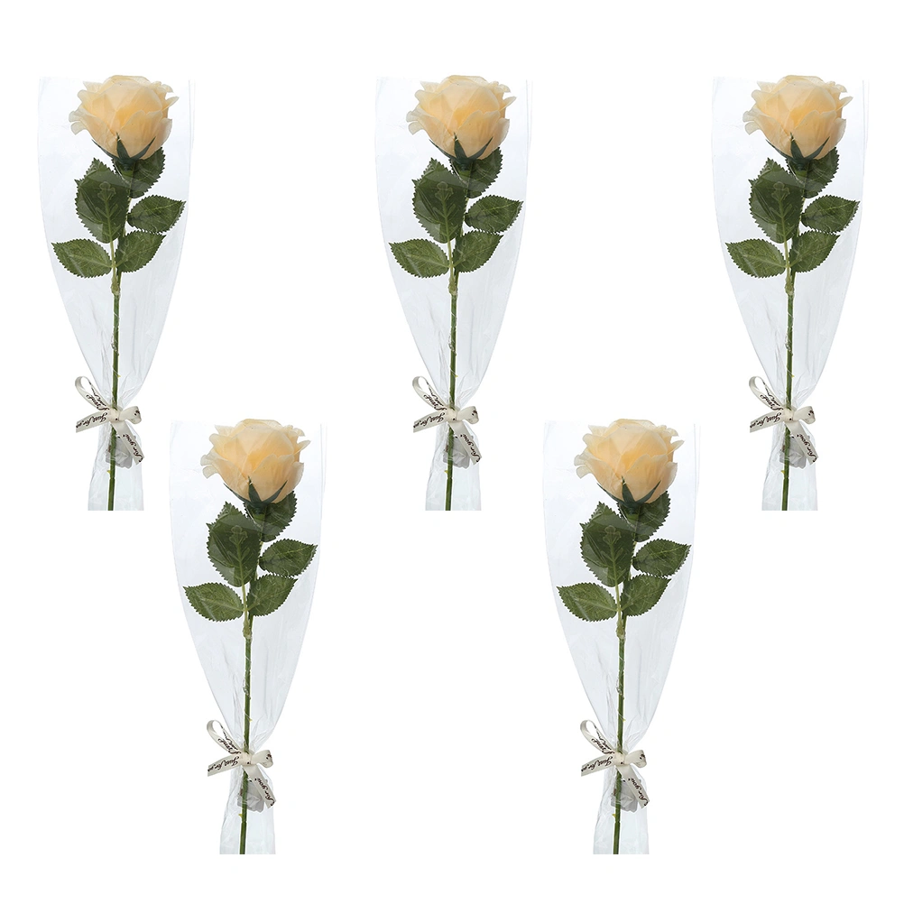 5pcs Valentine's Day Rose Bouquet Artificial Rose Decor Glowing Rose Bouquet