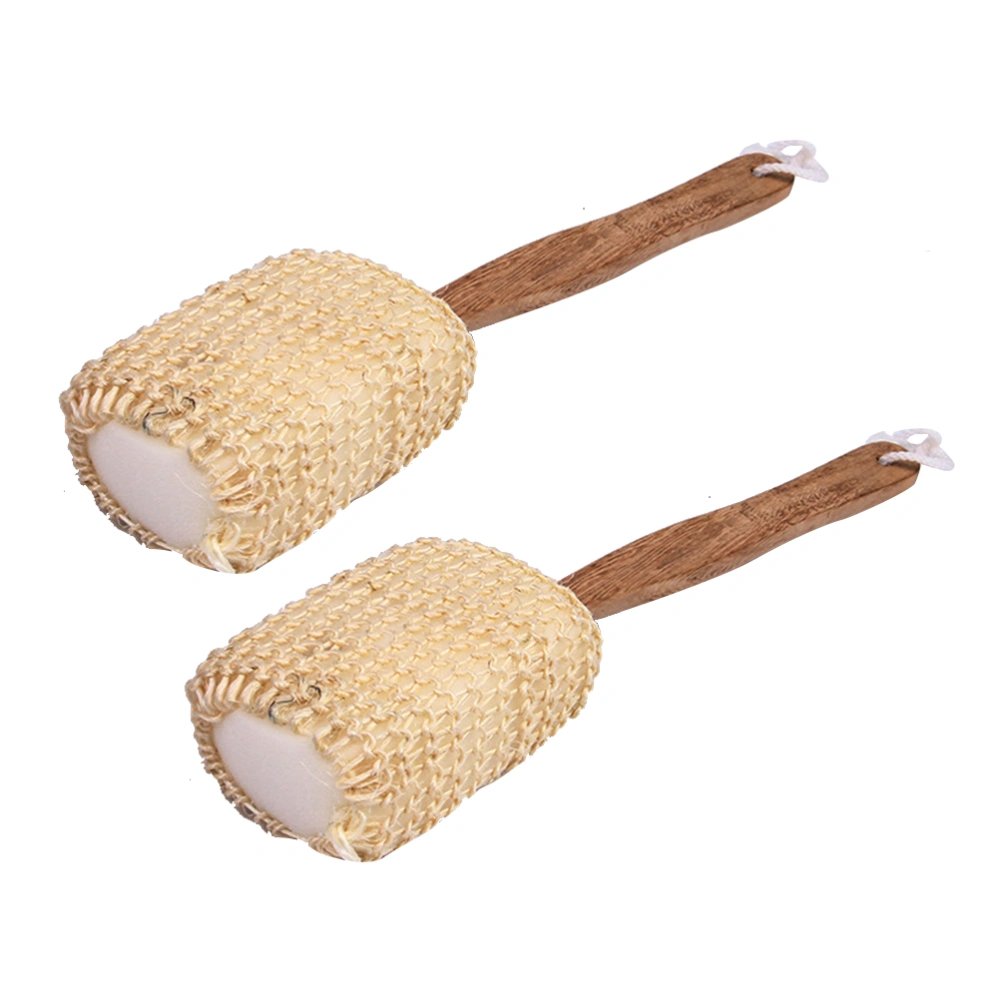 2 Pcs Scrubber Bath Sponges Exfoliating Shower Brushes Lotion Applicator for Men & Women（37x9cm)