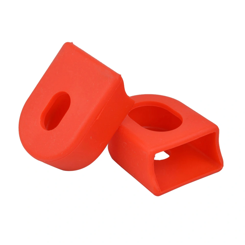 One Pair Mountain Bike Road Bike MTB Crankset Crank Arm Rubber Protectors Cases (Red)