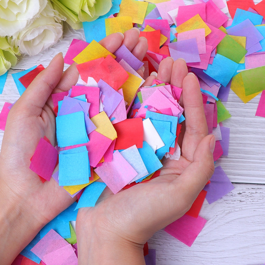 1 Set 60g Wedding Themed Square Confetti Decorative Accessories Colorful Paper Sheet Decor Supplies for Engagement Wedding Party