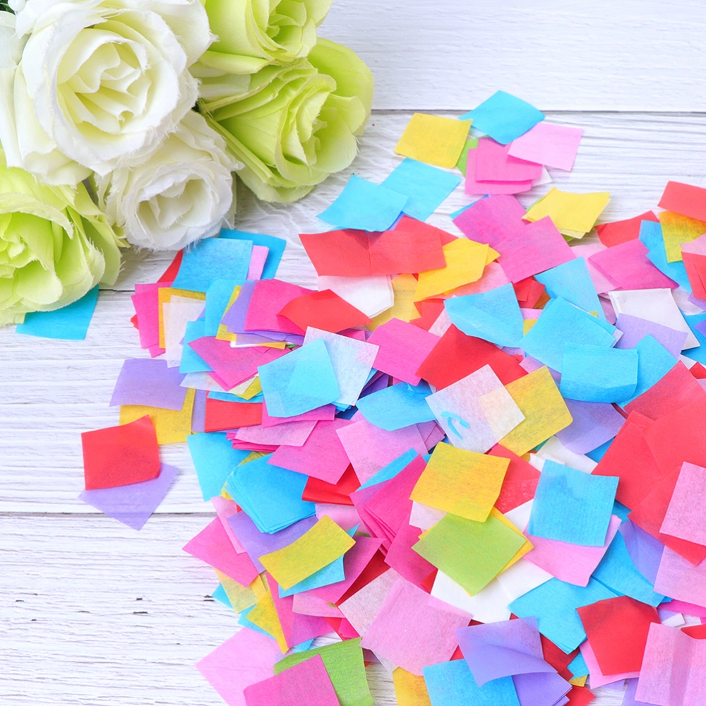 1 Set 60g Wedding Themed Square Confetti Decorative Accessories Colorful Paper Sheet Decor Supplies for Engagement Wedding Party