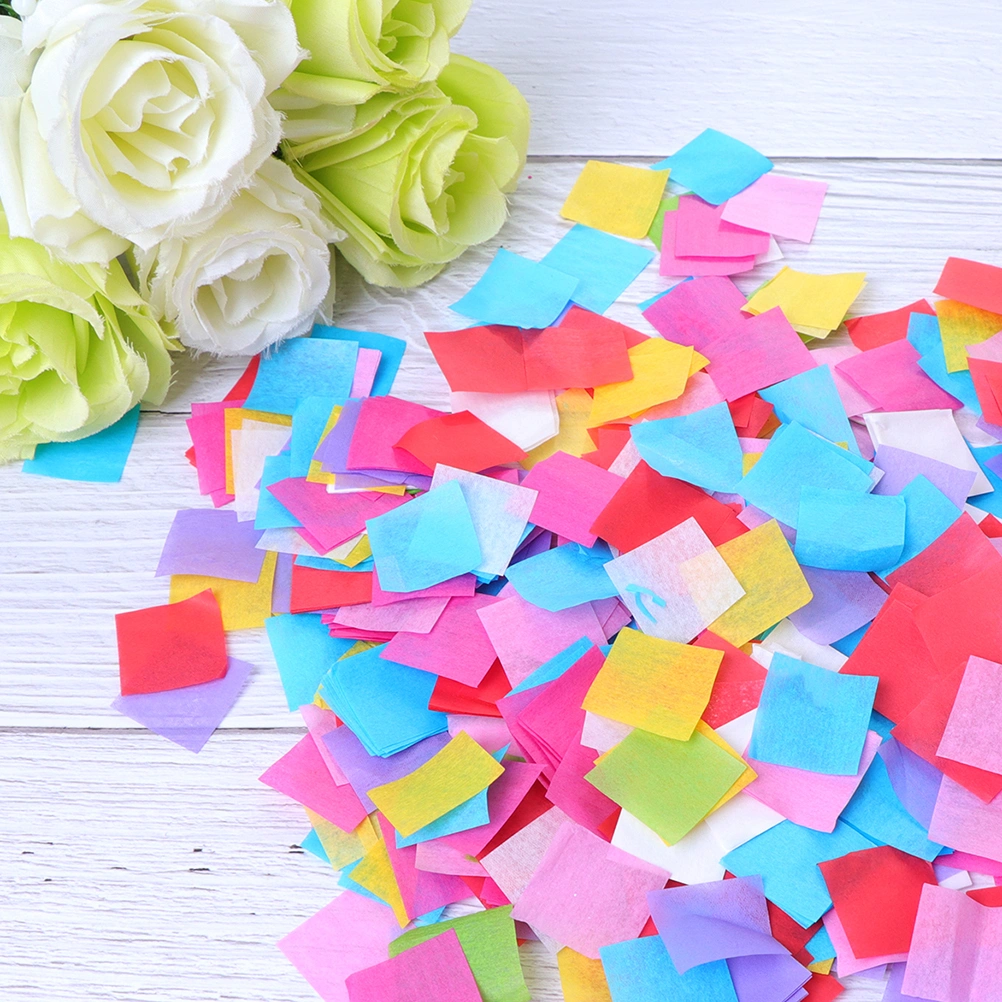 1 Set 60g Wedding Themed Square Confetti Decorative Accessories Colorful Paper Sheet Decor Supplies for Engagement Wedding Party