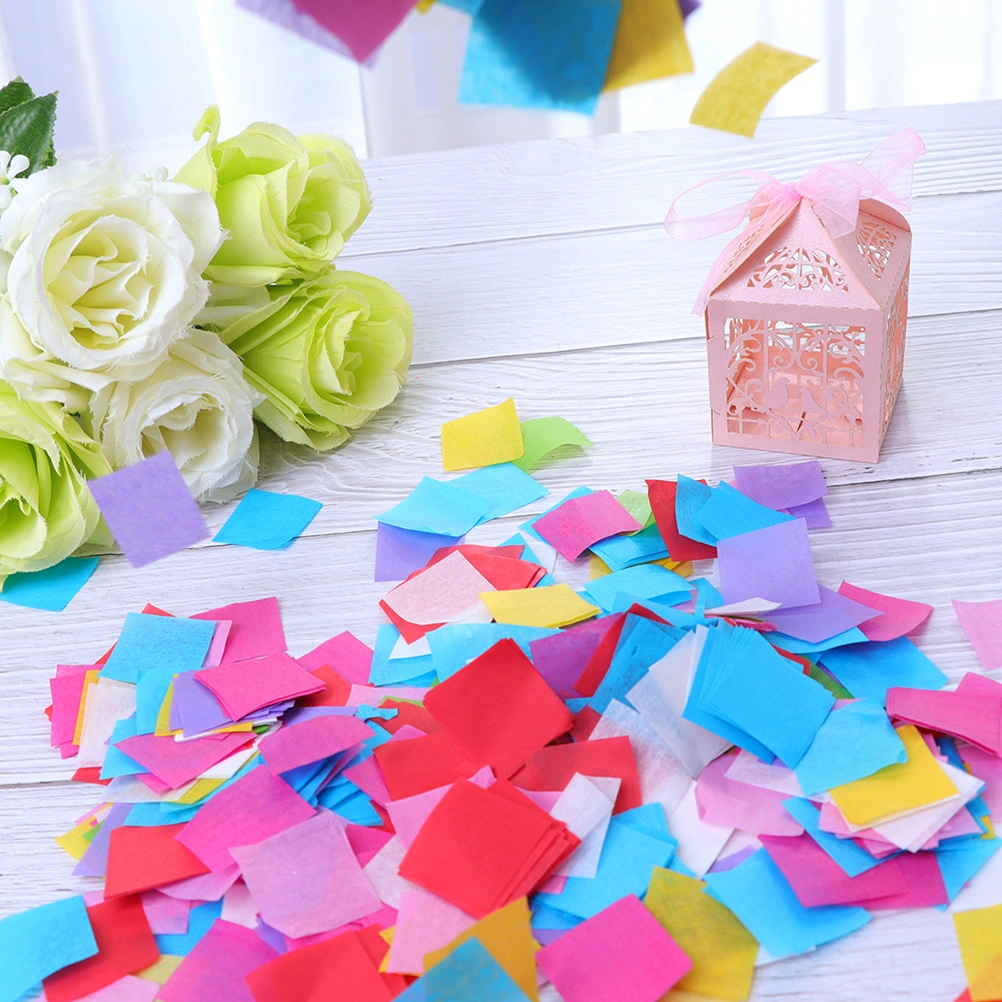1 Set 60g Wedding Themed Square Confetti Decorative Accessories Colorful Paper Sheet Decor Supplies for Engagement Wedding Party