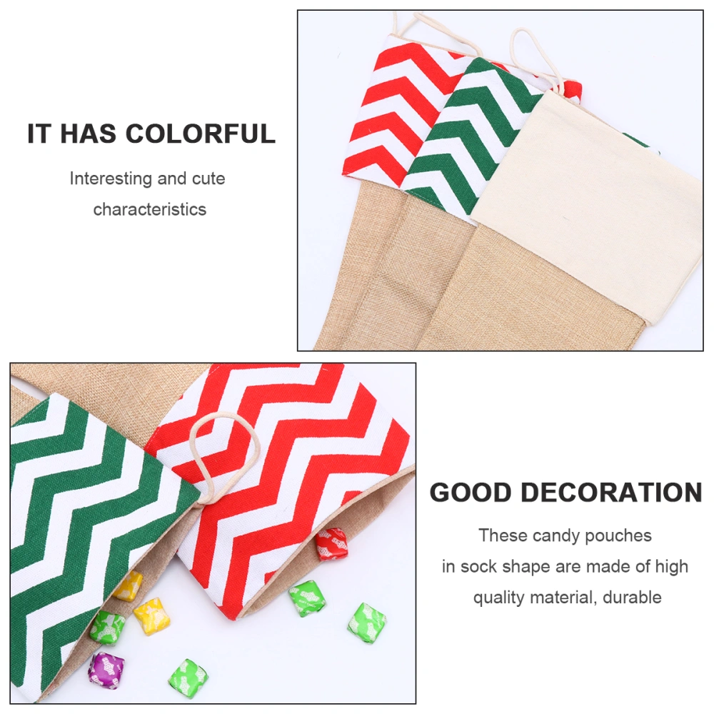 6Pcs Christmas Socks Candy Bag Christmas Tree Hanging Socks Christmas Socks