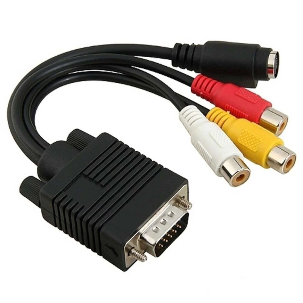 VGA SVGA to S-Video 3 RCA AV Adapter Converter Cable