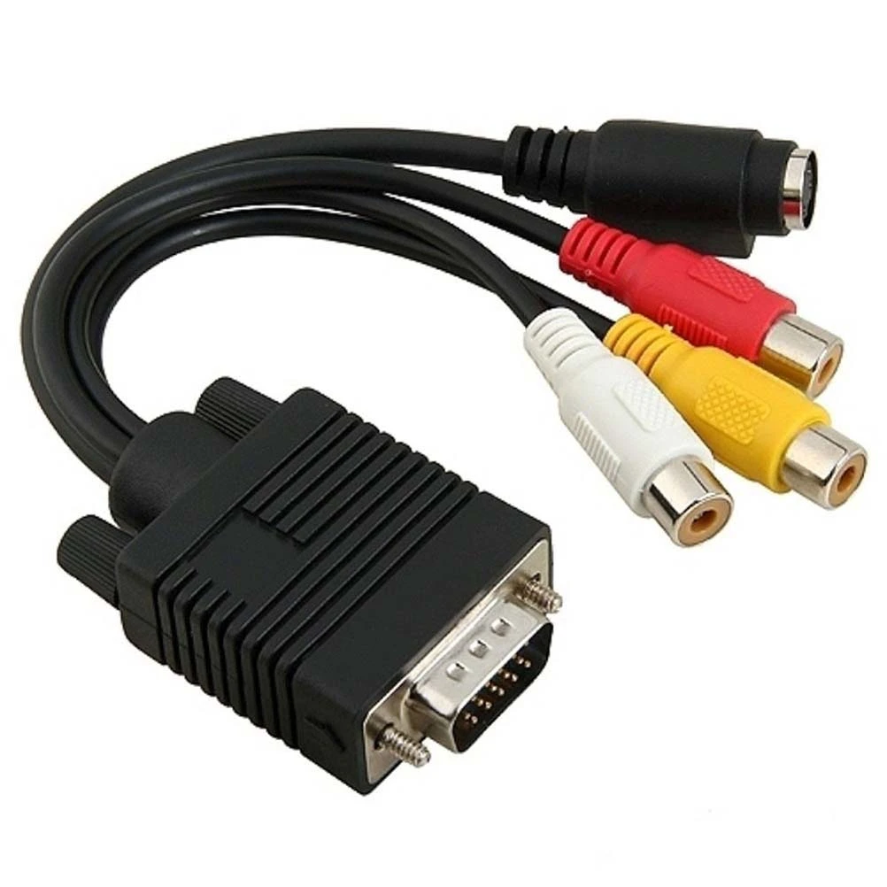 VGA SVGA to S-Video 3 RCA AV Adapter Converter Cable