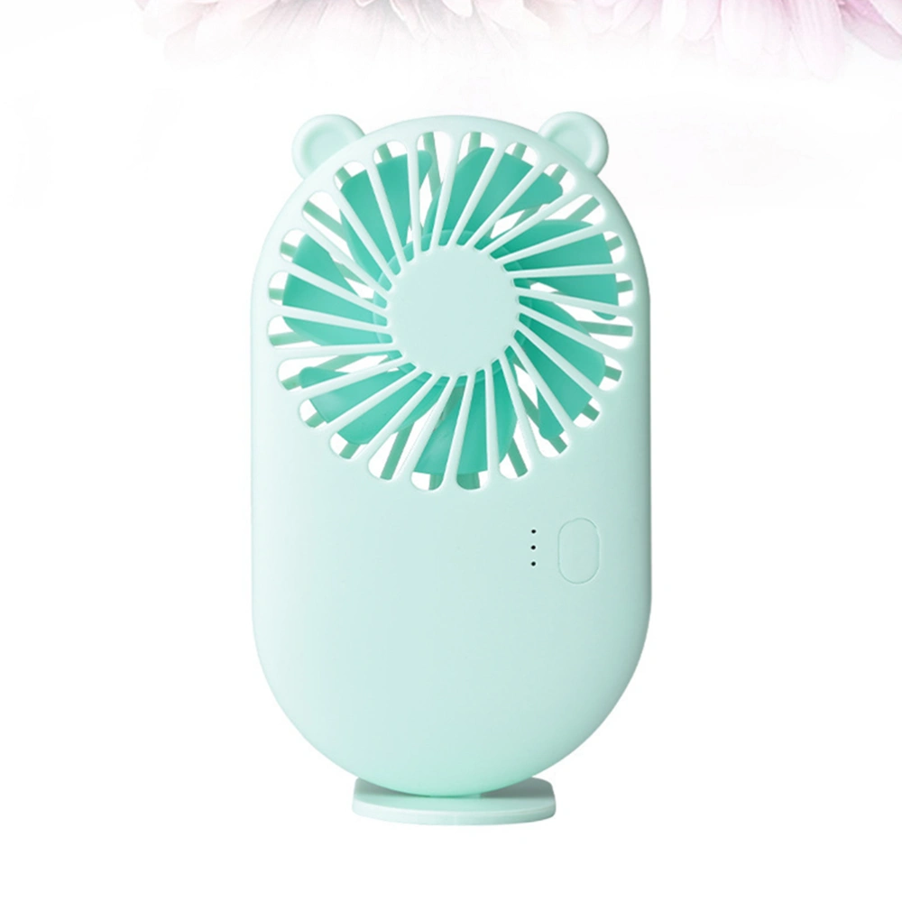 USB Rechargeable Cooling Fan Handhold Silence Fan Portable Mini Fan for Home Office School (Green)