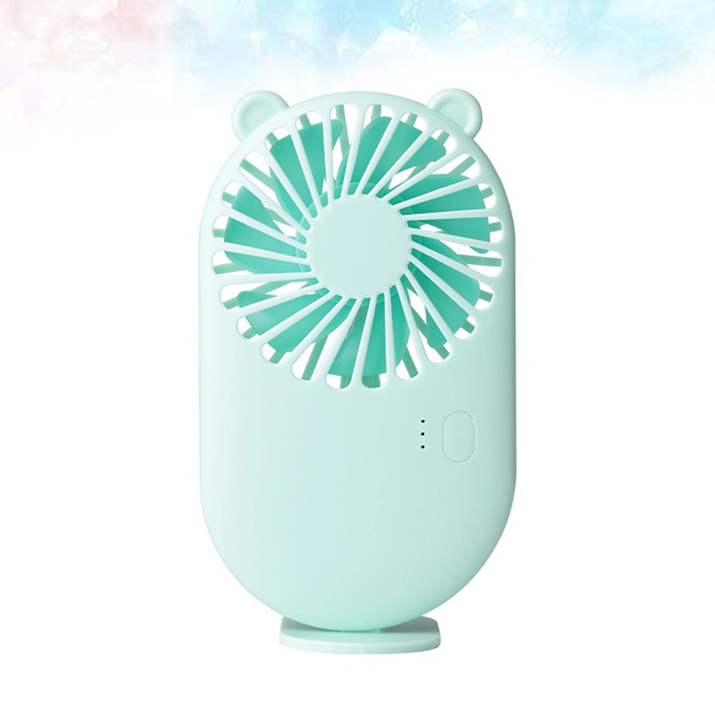 USB Rechargeable Cooling Fan Handhold Silence Fan Portable Mini Fan for Home Office School (Green)