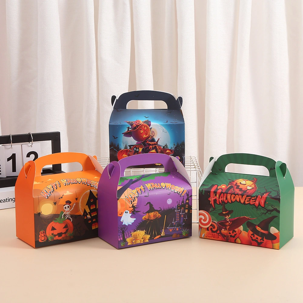 12pcs Cartoon Halloween Candy Boxes Party Favor Boxes Halloween Paper Treat Boxes