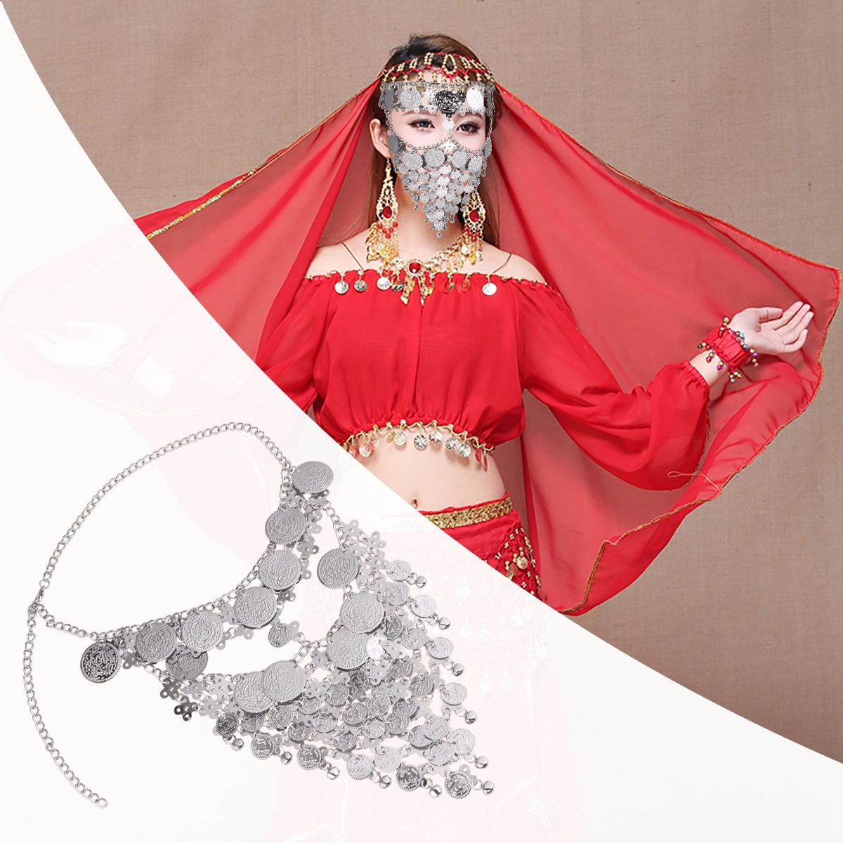 Elegant Masquerade Mask Decorative Party Costume Half Face Mask for Belly Dance