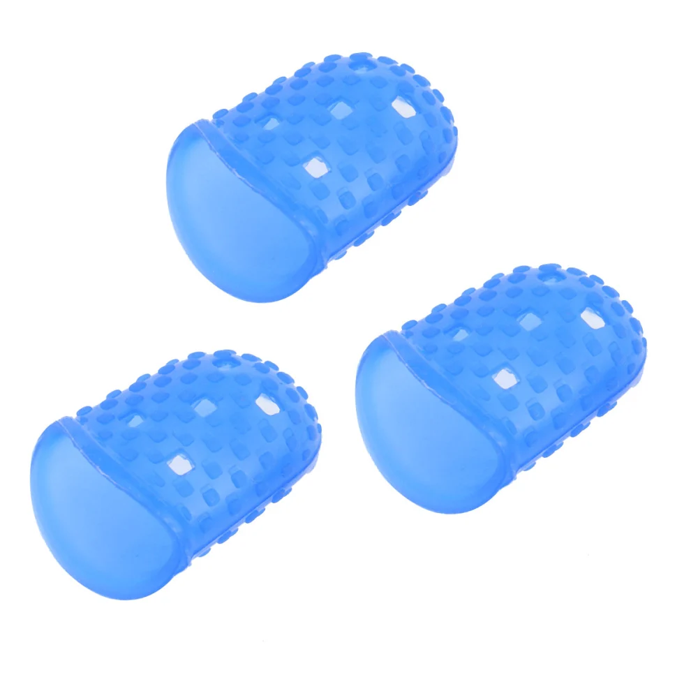 3 Pcs Finger Tips Protection Non-slip Anti-scalding Fingertip Grips Finger Tip Protector for Counting Collating and Sorting or Guitar Players (Dark Blue, Size S)