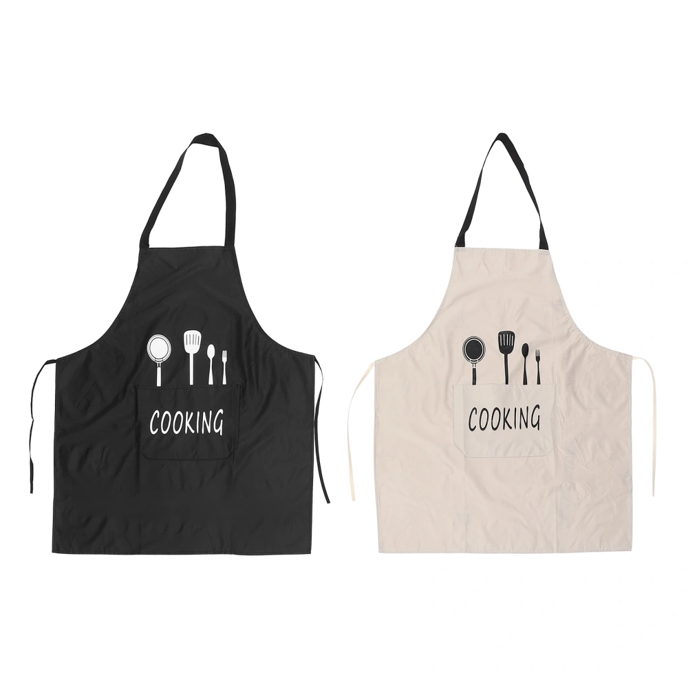 2Pcs Household Aprons Waterproof Kitchen Cooking Aprons Oil-proof Aprons Wear-resistant Aprons