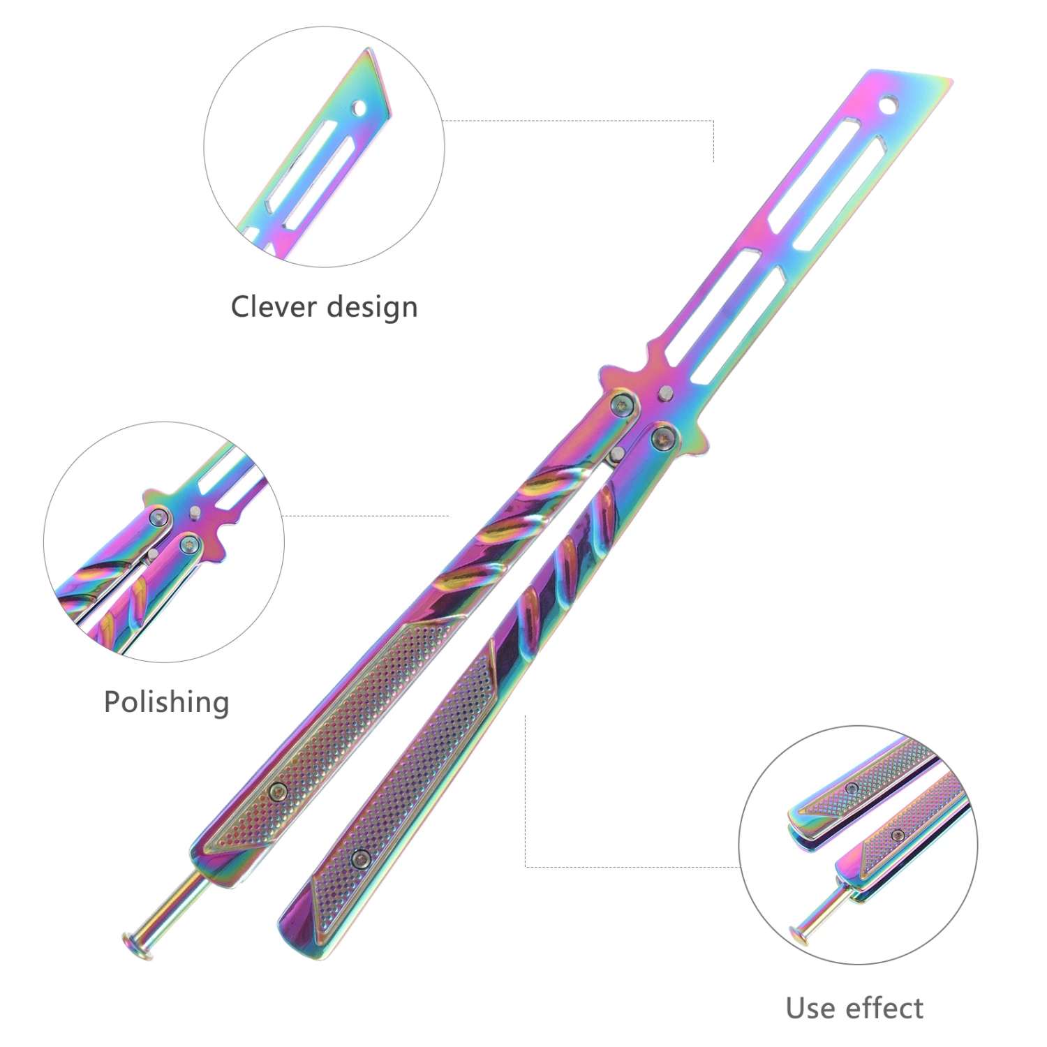 1Pc Blunt Balisong Practice Training Cutter Dull Balisong Trainer Gift