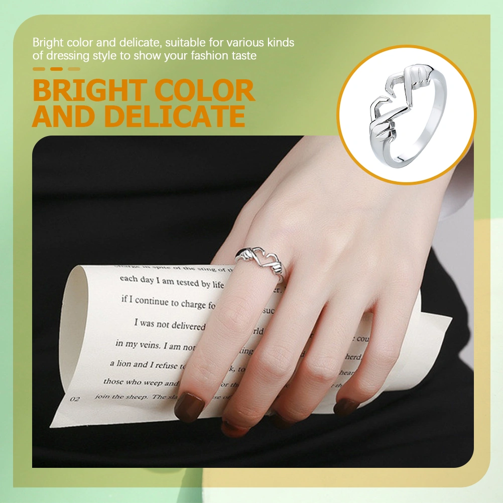 Open Finger Ring Decor Ring Heart Hug Rings Couple Hug Rings Wedding Ring Jewelry