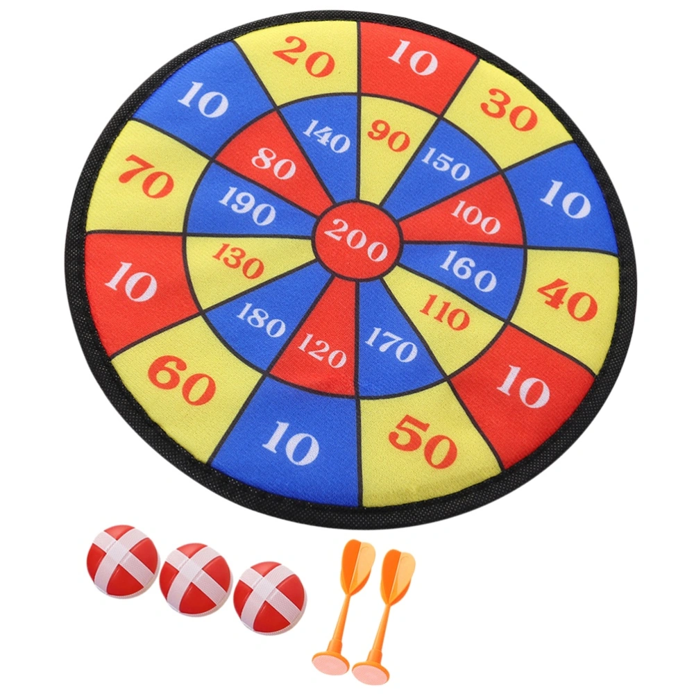 1 Set/5pcs Self-adhesive Dartboard Toy Set Outdoor Indoor Sports Tool Darts Target Toy for Kids Children (1pc Dart Target + 2pcs Balls + 2pcs Darts)