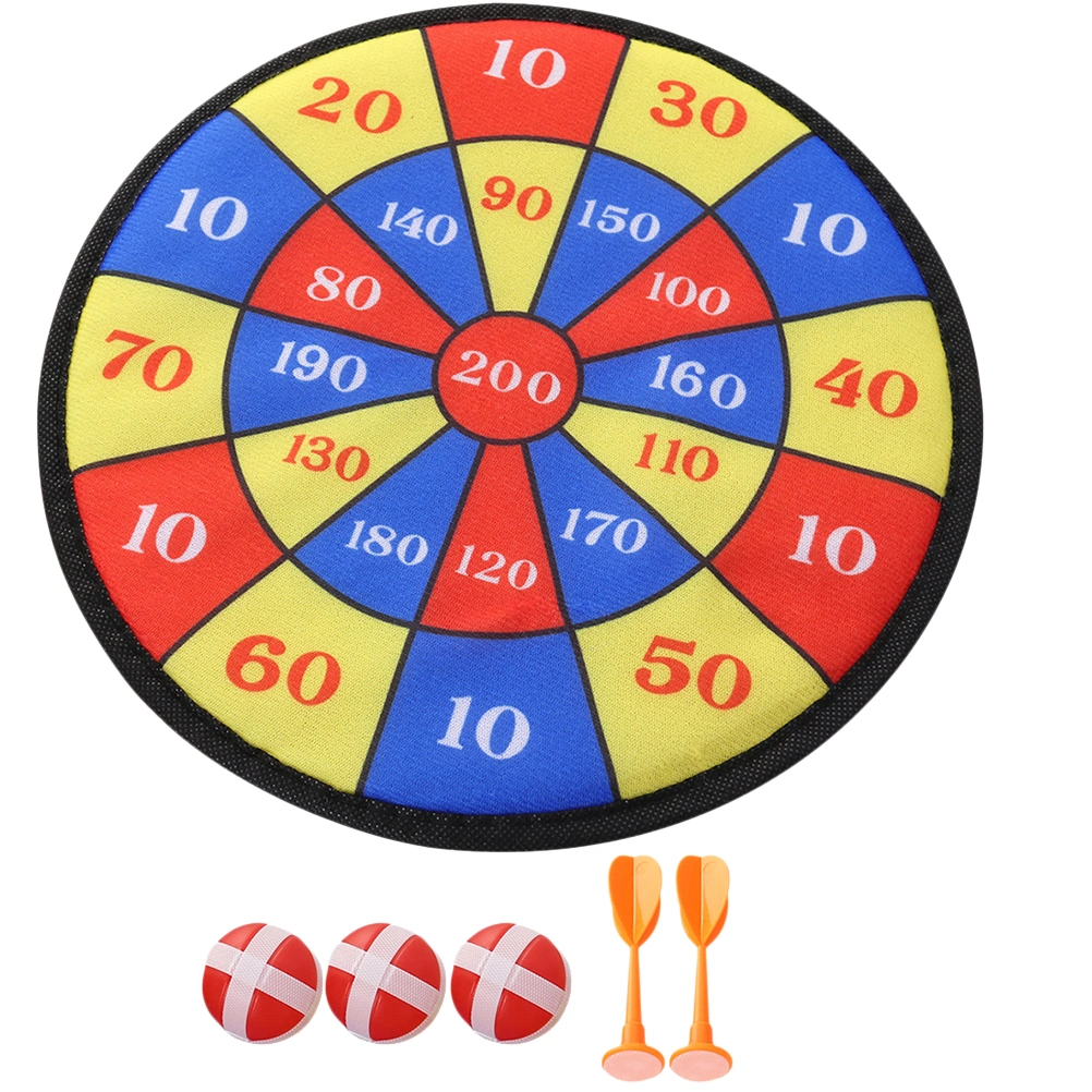 1 Set/5pcs Self-adhesive Dartboard Toy Set Outdoor Indoor Sports Tool Darts Target Toy for Kids Children (1pc Dart Target + 2pcs Balls + 2pcs Darts)