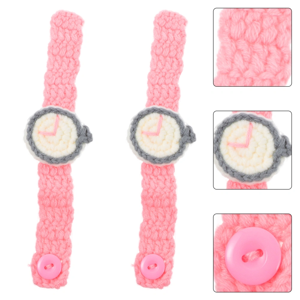 2Pcs Hand-woven Bracelet Handcraft Watch Bracelet Woolen Yarn Weaving Jewelry