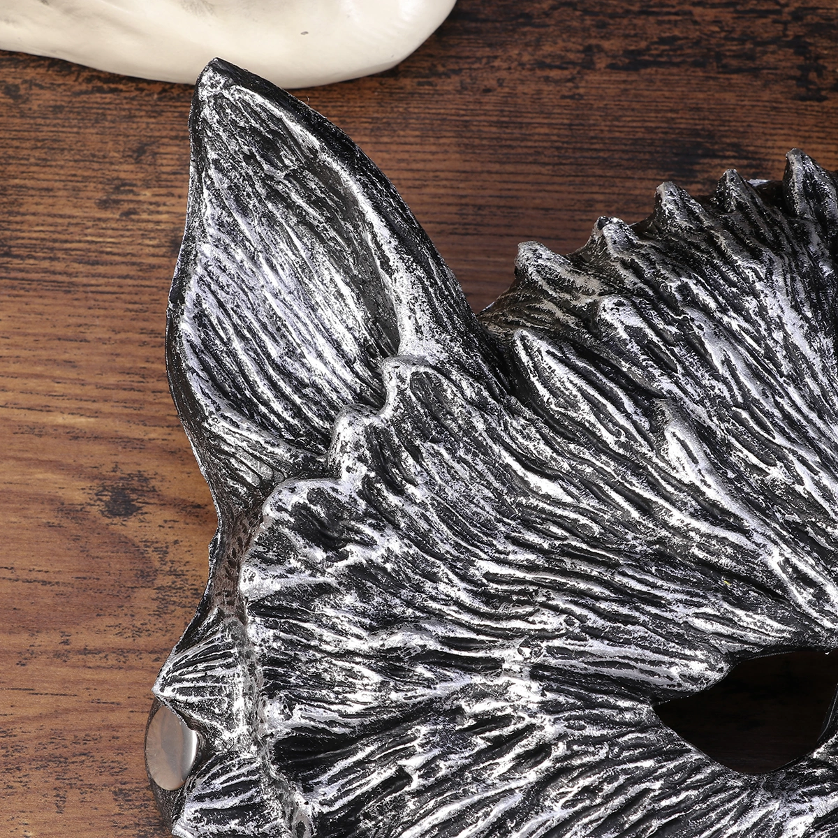 Wolf Mask Dress-up Costume Accessory Prop Mask for Halloween Masquerade Performance Cosplay Costume Party Carnival (Silver+Black)