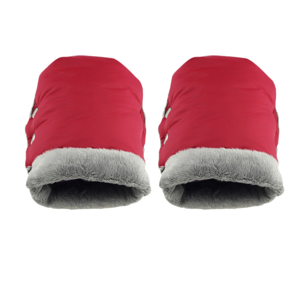 1 Pair Warm Winter Gloves Trolley Car Gloves Snowy Day Waterproof Gloves for Outdoor Use (Red)