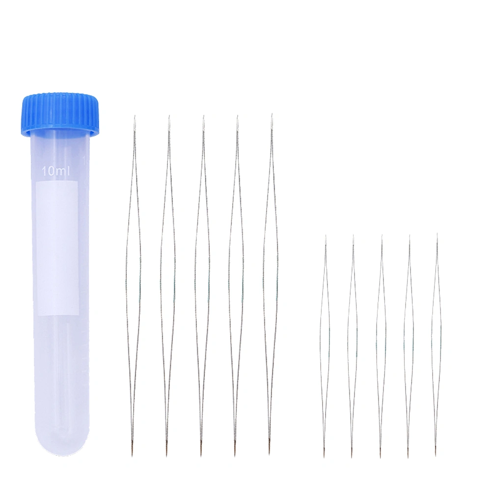 10pcs Handwork Beading Needles Kit Threaders Set Sewing Needles with Storage Bottle DIY Jewelry Making Accessaries (5.8/10.2, 5 for each, Blue Cover)