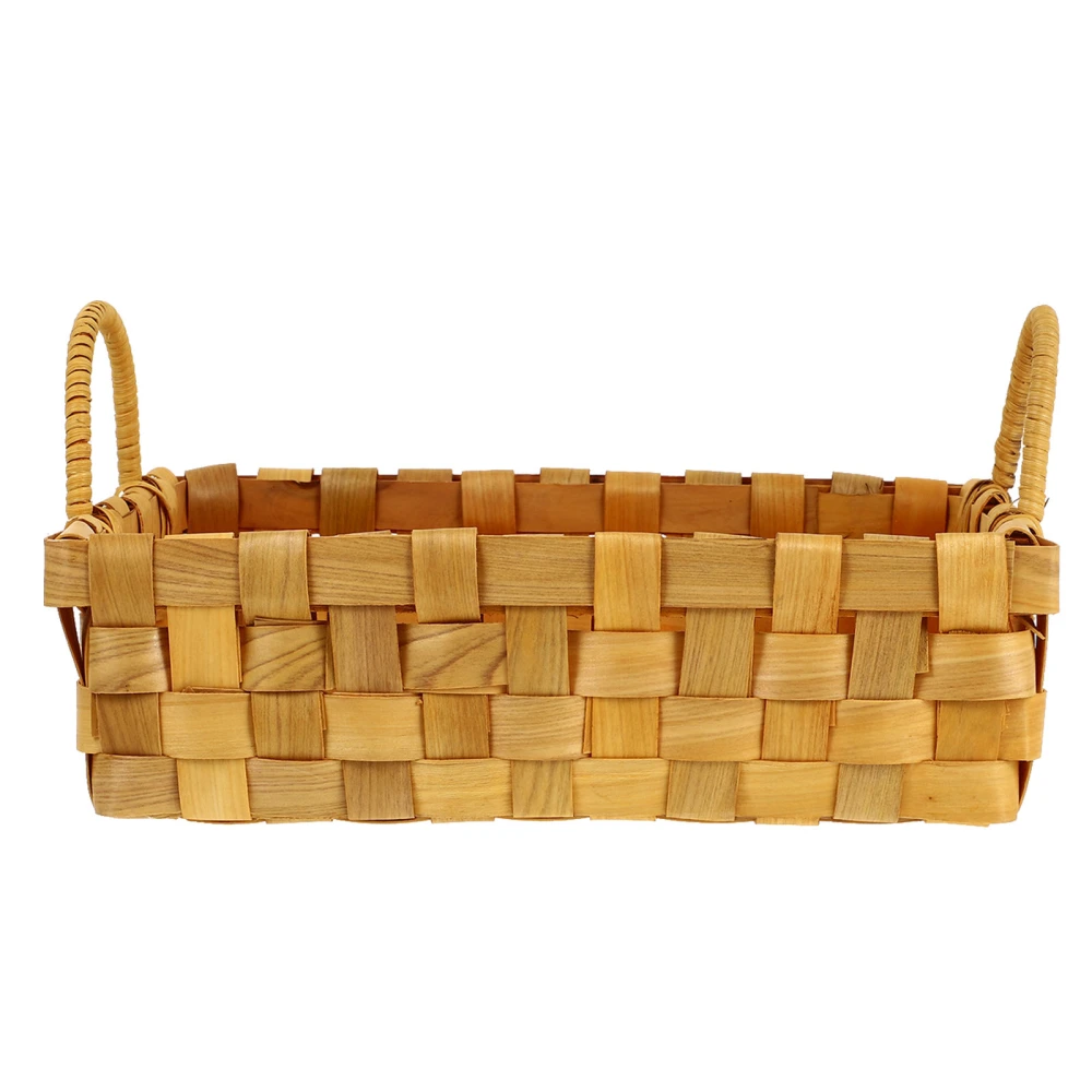 1pc Country Style Storage Baskets Garden Hand Weave Yellow Storage Basket