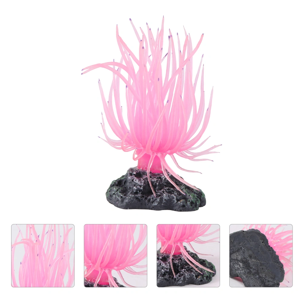 Artificial Coral Fish Tank Ornament Aquarium Decoration (Pink)