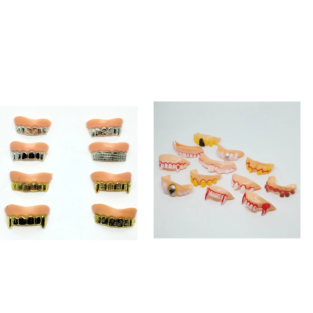 20pcs Cosplay Teeth Halloween Party Fake Teeth Trick Teeth Props Halloween Supplies