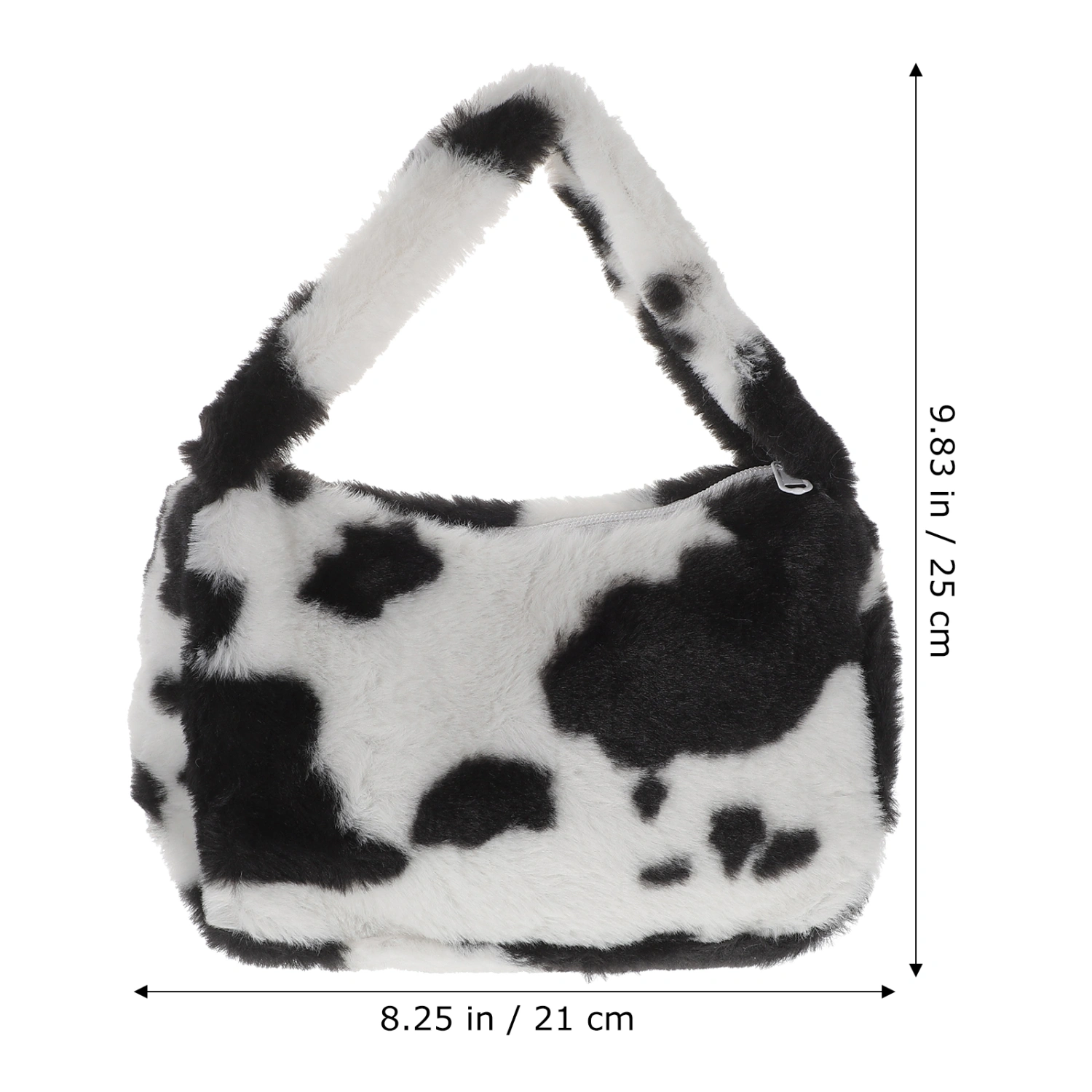 1Pc Fashion Hand-held Plush Bag Adorable Cow Lady Outdoor One-shoulder Bag