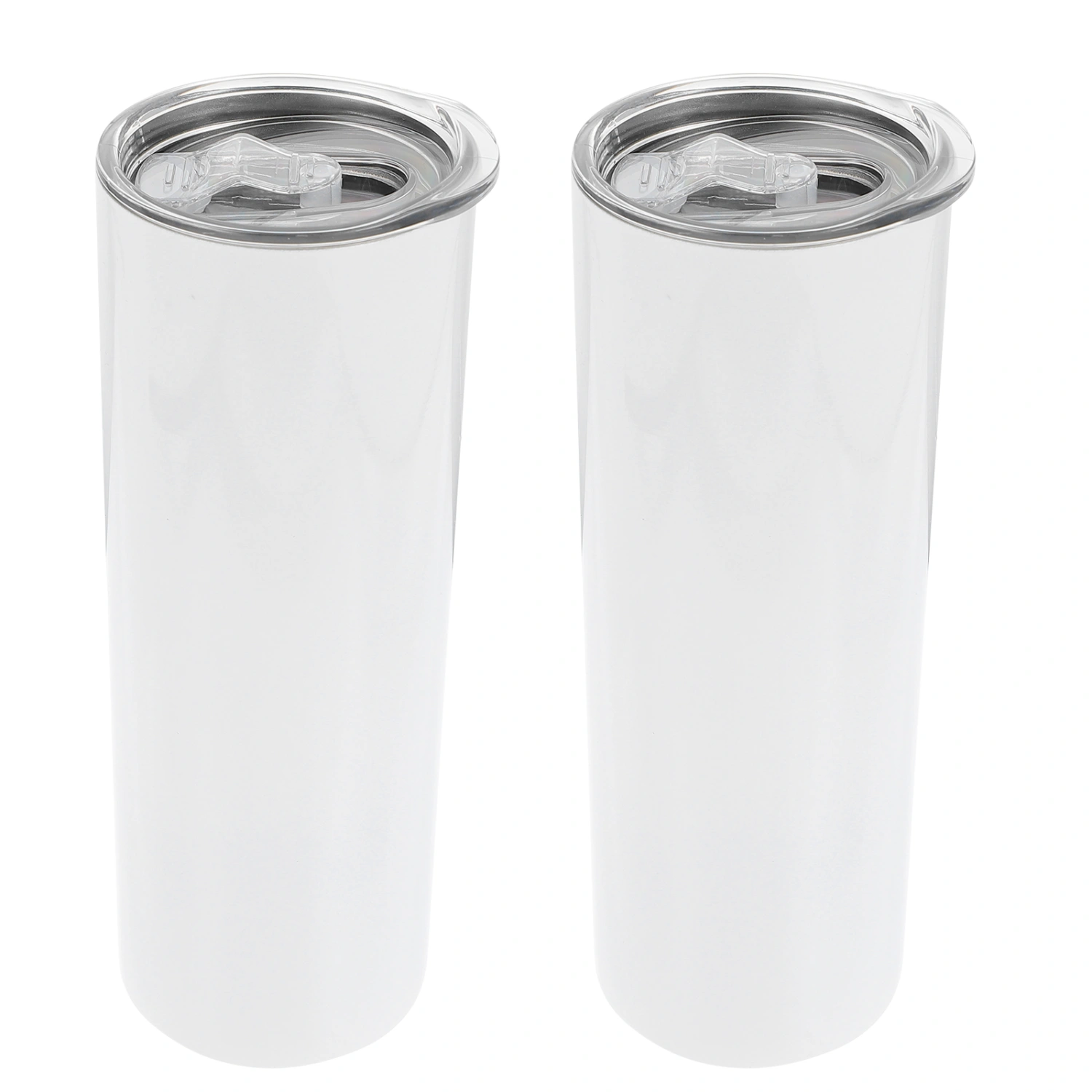 2 Sets Sublimation Tumblers White Straight Water Cups Stainless Steel Blank Cups