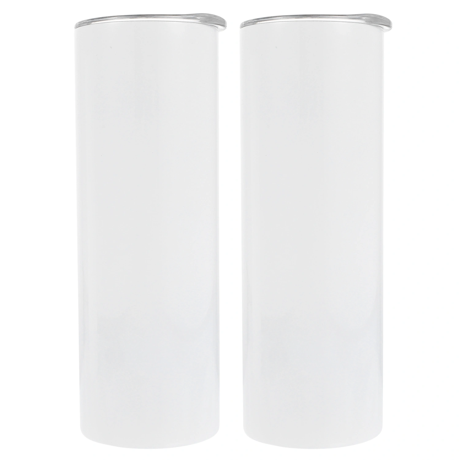 2 Sets Sublimation Tumblers White Straight Water Cups Stainless Steel Blank Cups