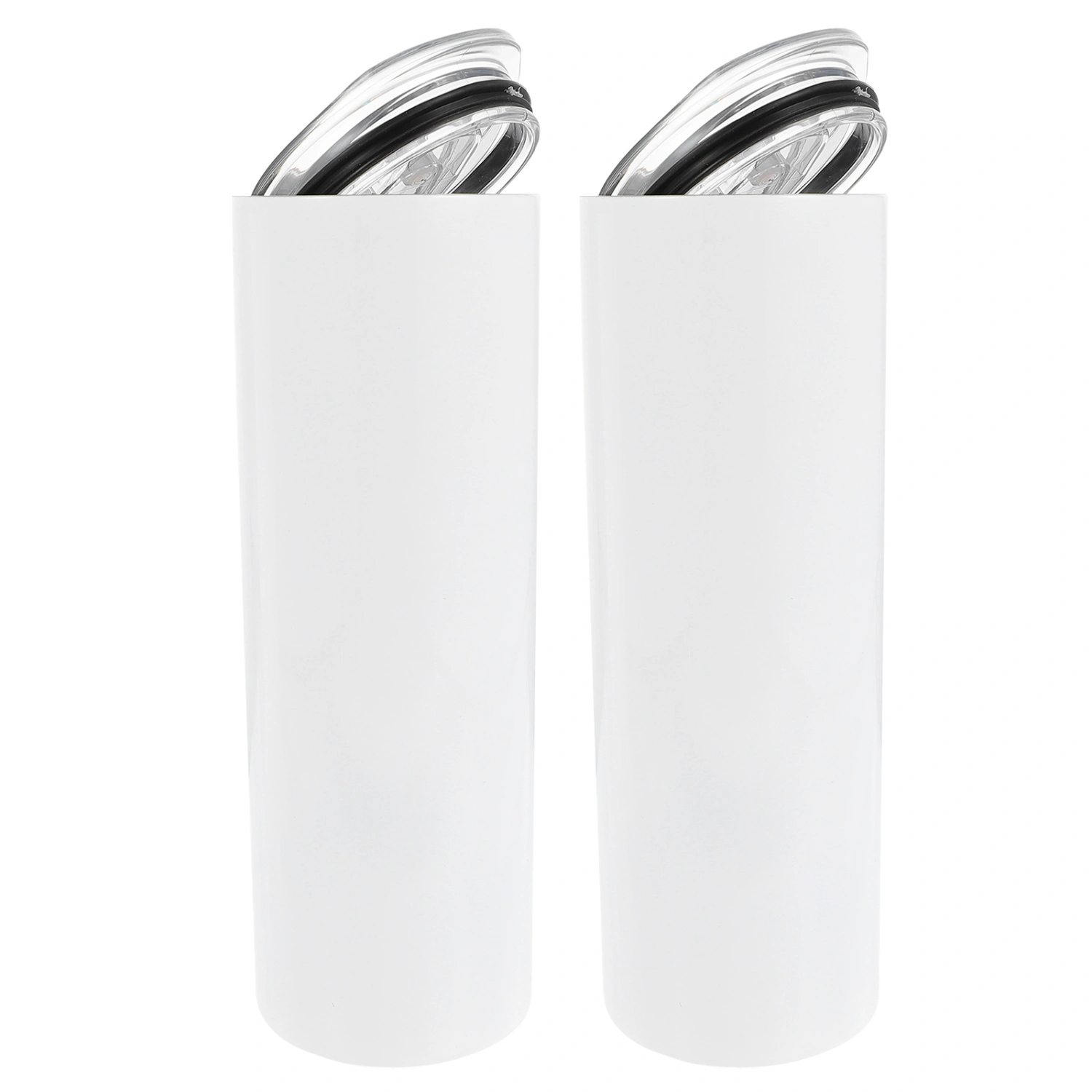 2 Sets Sublimation Tumblers White Straight Water Cups Stainless Steel Blank Cups