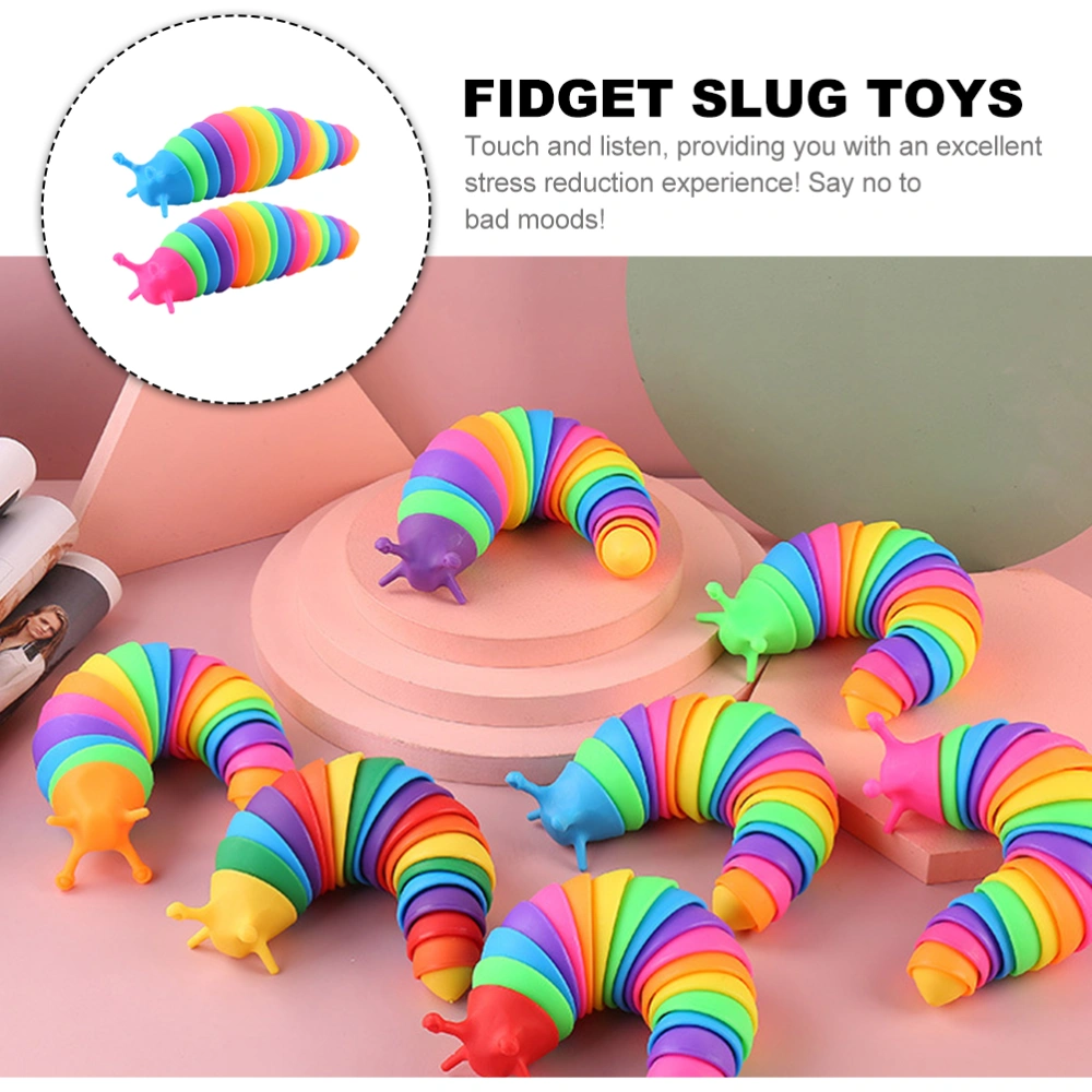 2Pcs Fidget Slug Toys Sensory Slug Toys Decompression Slug Toys Home Office Stress Toys