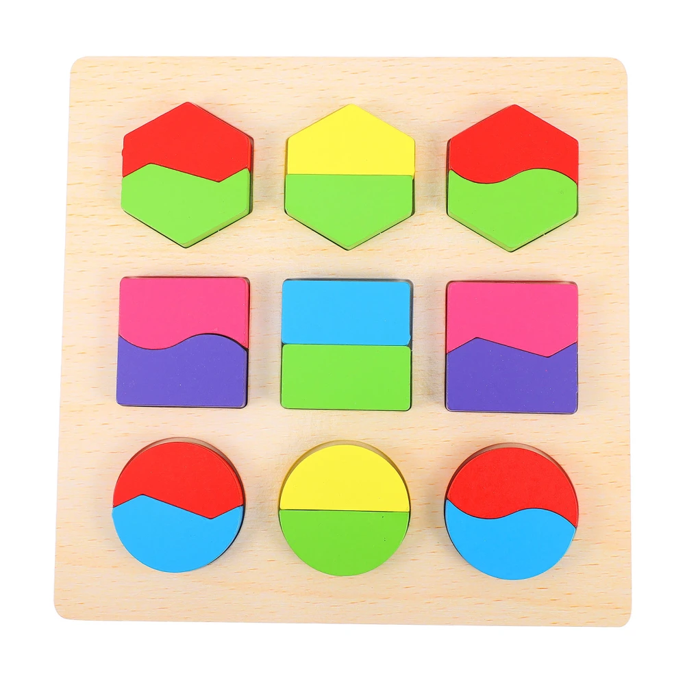 1 Set Wooden Shape Puzzle Toy Early Learning Toy Toddler Educational Wood Puzzle